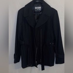 Guess Black Cropped Trench Coat
